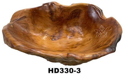 Wooden bowl with natural finish and &