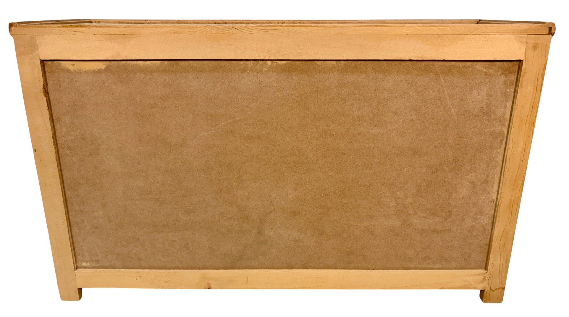 Large Unstained Carved Wood Cabinet