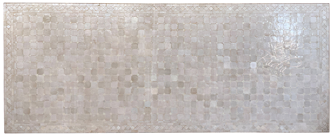Large Moroccan Beige Rectangular Shaped Tile Table Top
