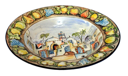 Large Hand Painted Ceramic Bowl