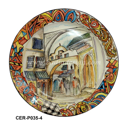 Large Artistic Hand Painted Ceramic Plate