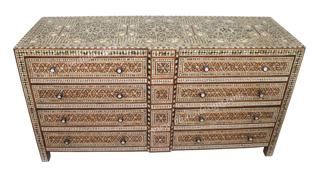 Large Syrian Mother of Pearl Inlay Dresser