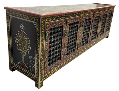 Long Hand Painted Moroccan Cabinet