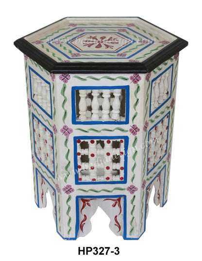 Multi Color Hand Painted Side Table