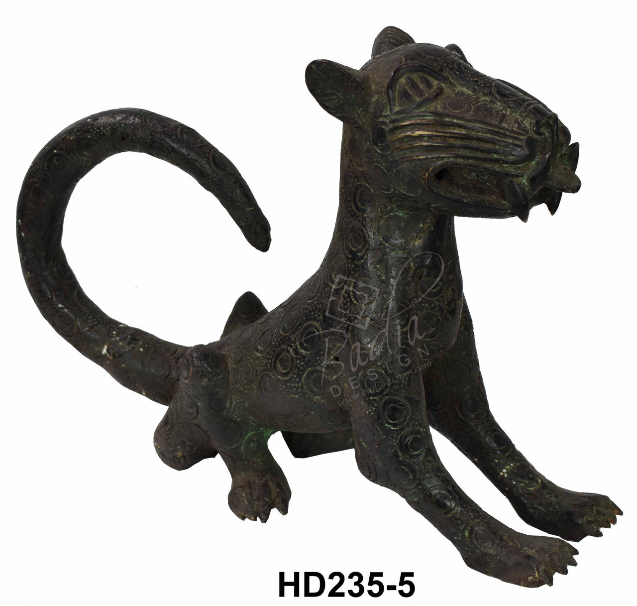Bronze panther figurine with &