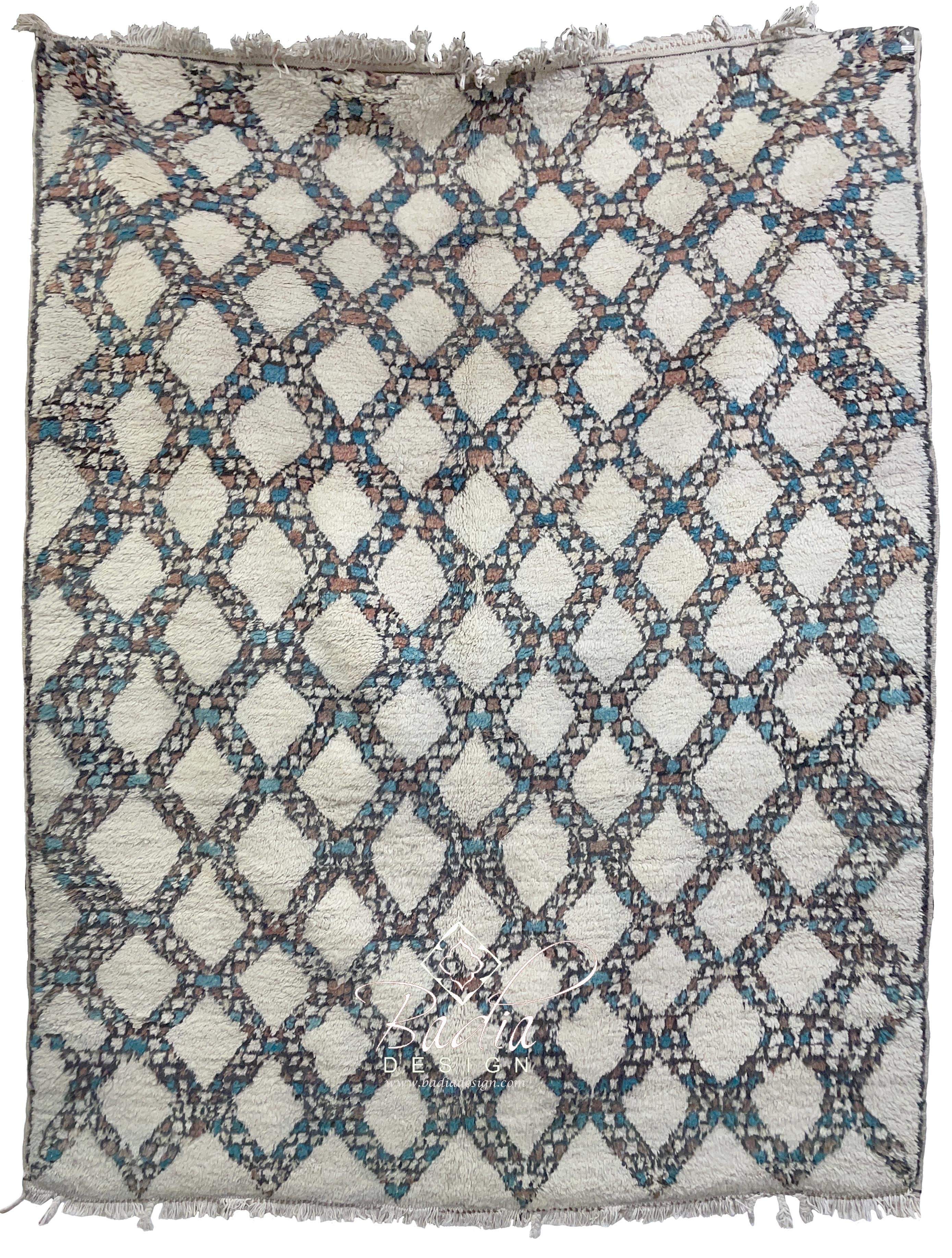 Small Multi-Color Moroccan Rug with Geometric Designs
