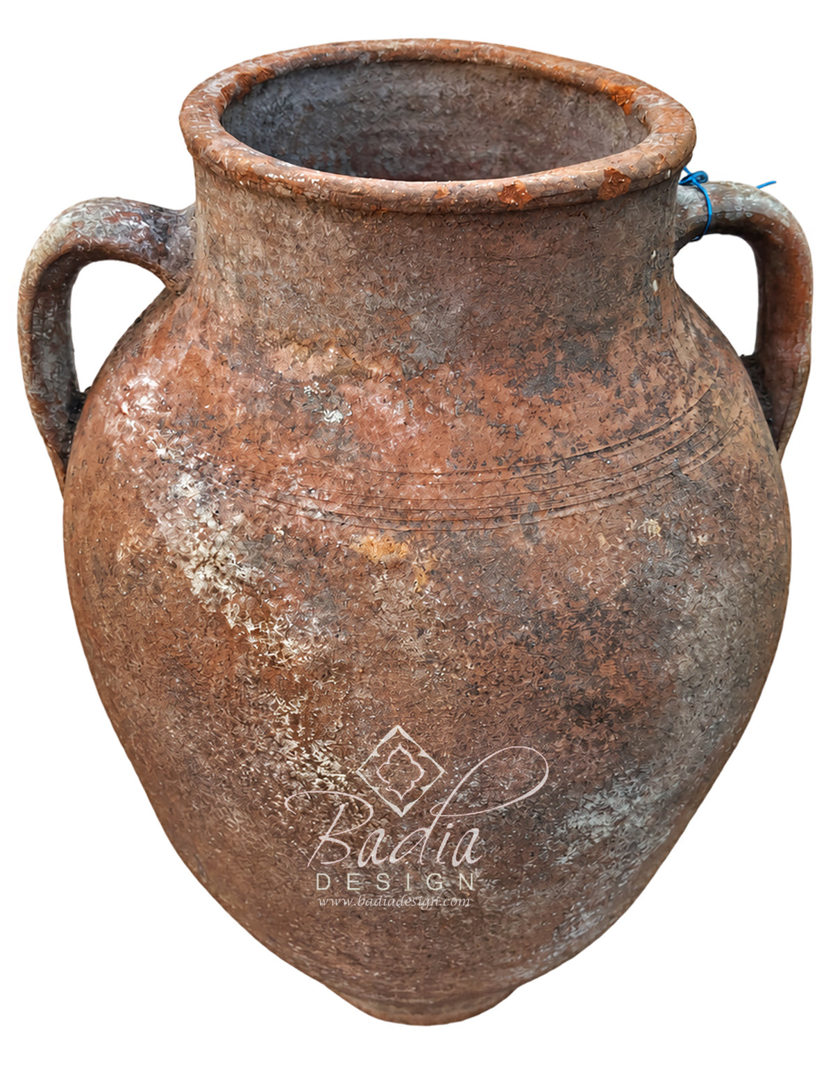 Moroccan Aged Terracotta Outdoor Planter with Handles