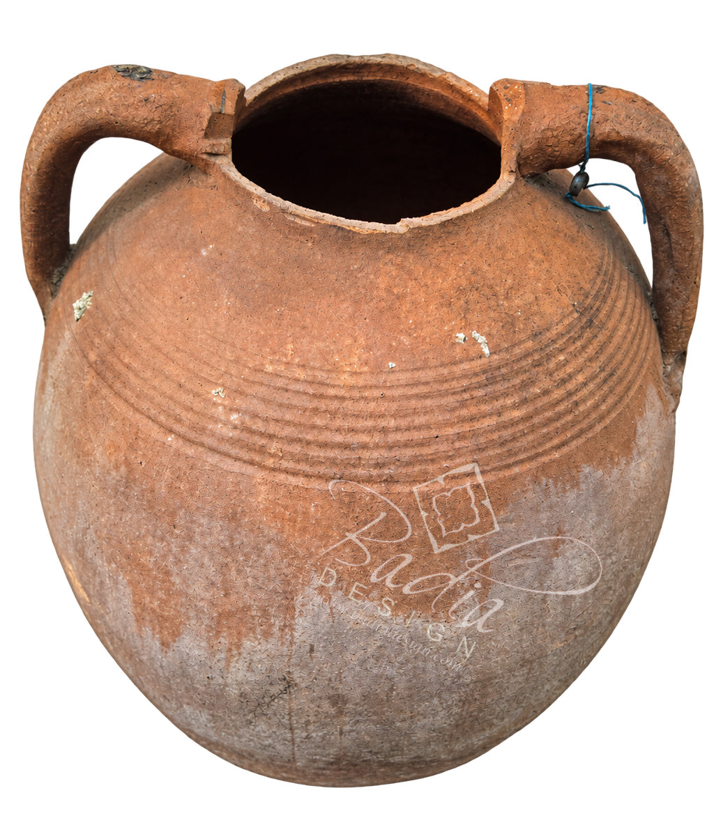 Moroccan Aged Terracotta Planter with Side Handles