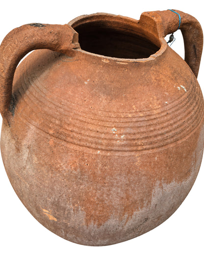 Moroccan Aged Terracotta Planter with Side Handles