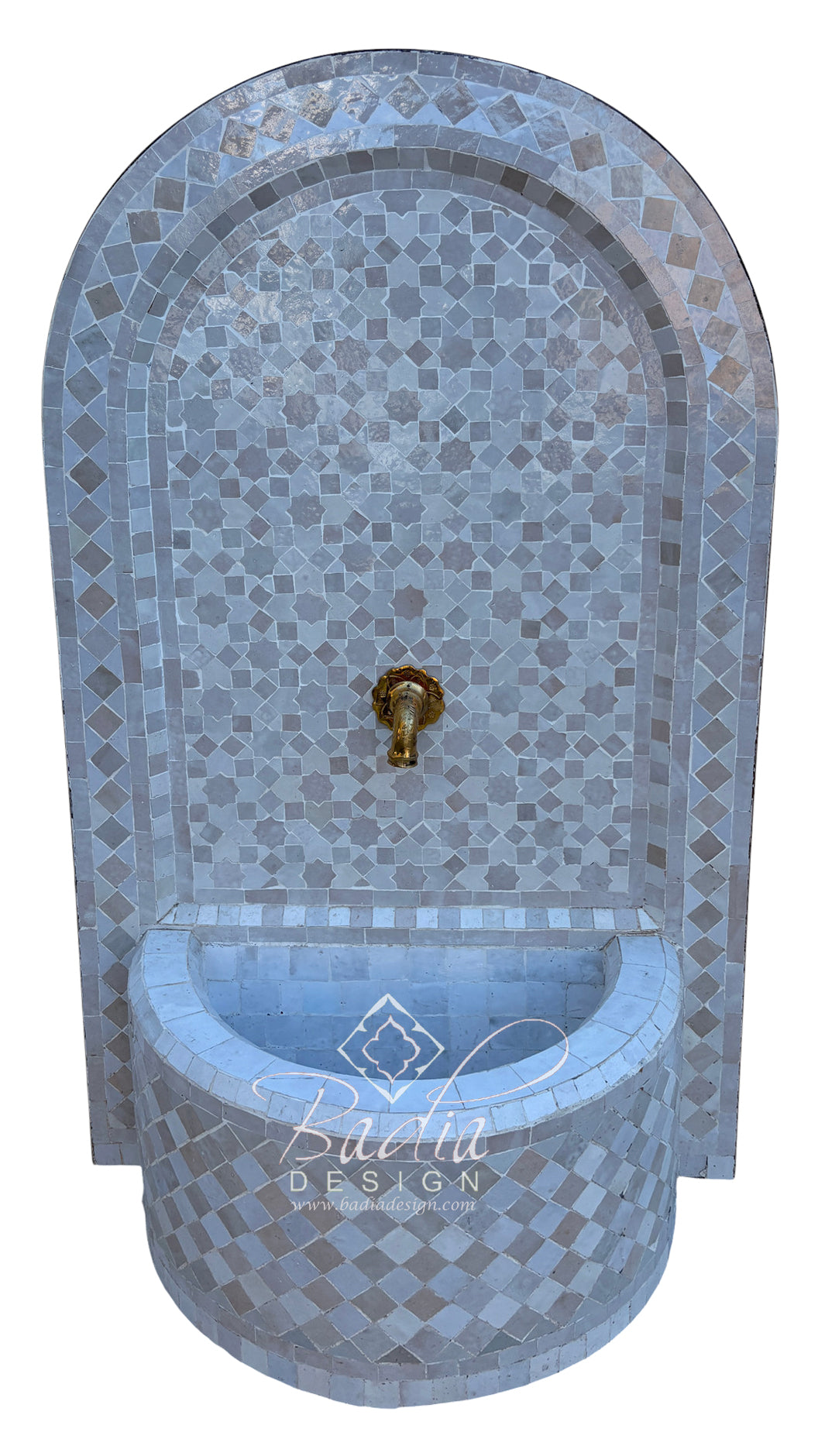 Moroccan Arch Top Beige and Off-White Fountain