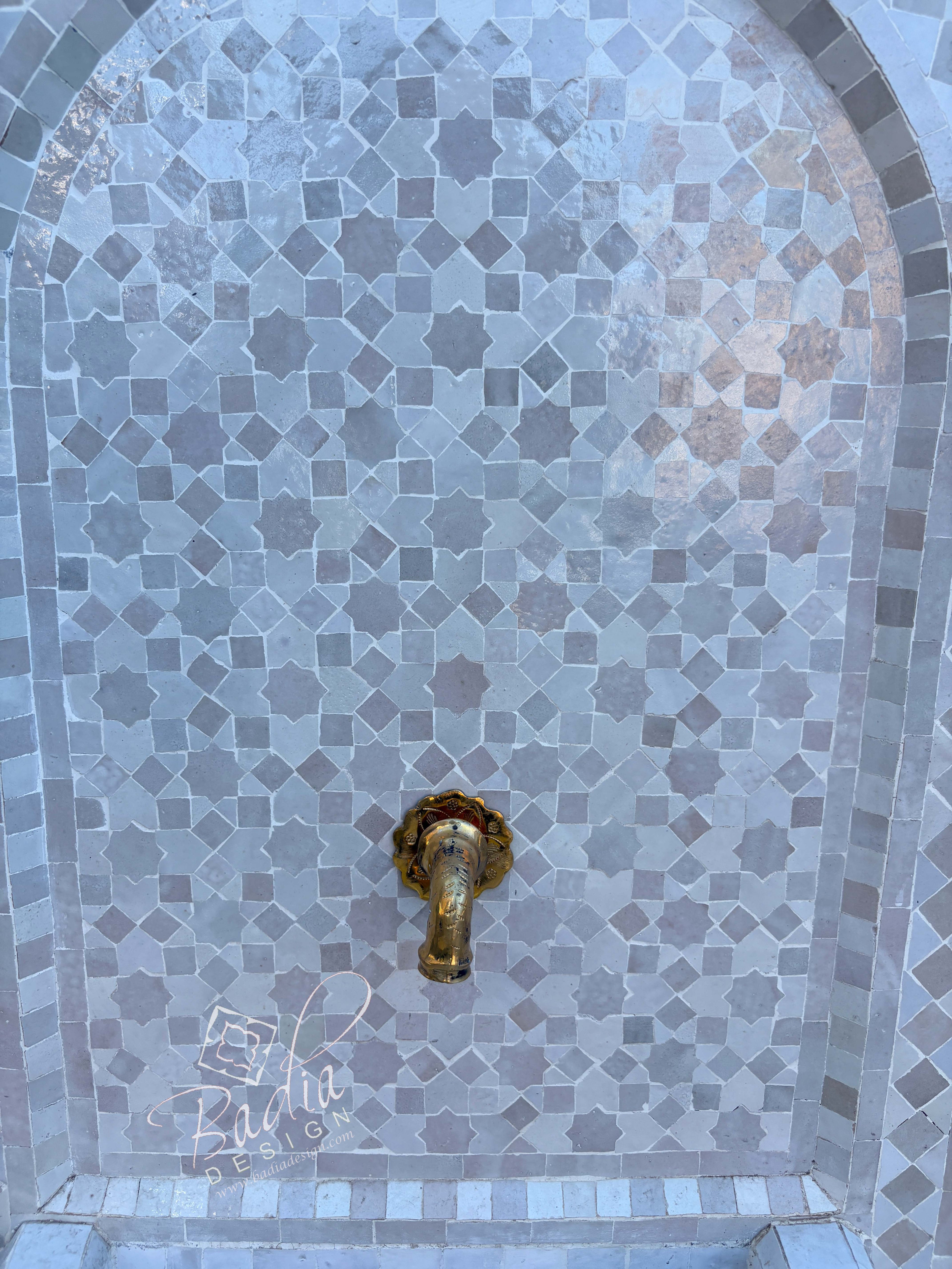 Arch Top Beige and Off-White Fountain