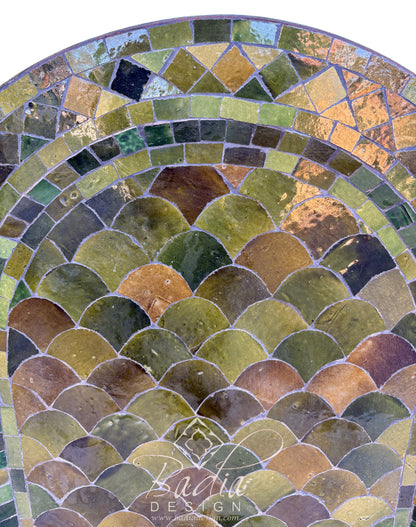 Arch Top Green Zellige Tile Fountain