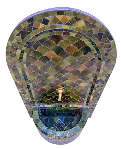 Arch Top Green Zellige Tile Fountain
