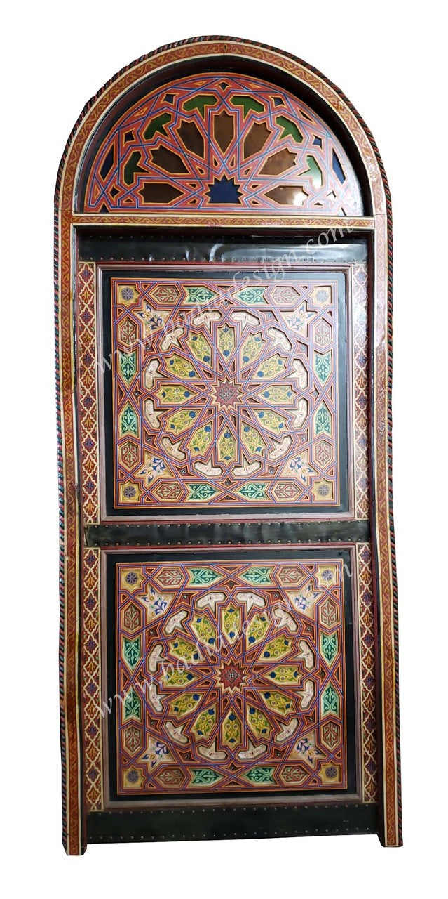 Arched Hand Painted Wooden Door