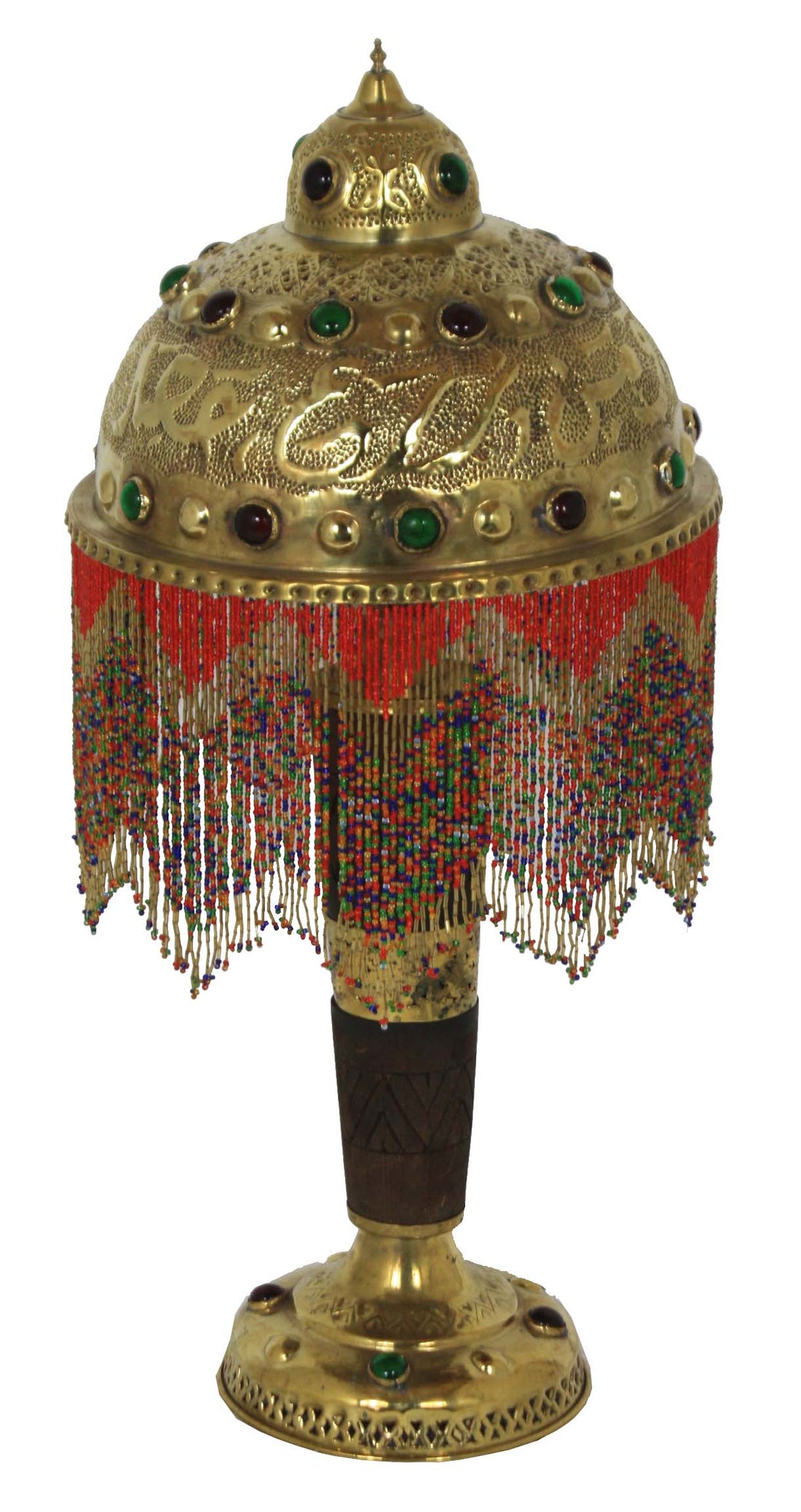 Moroccan Beaded Multi Color Brass Desktop Lamp