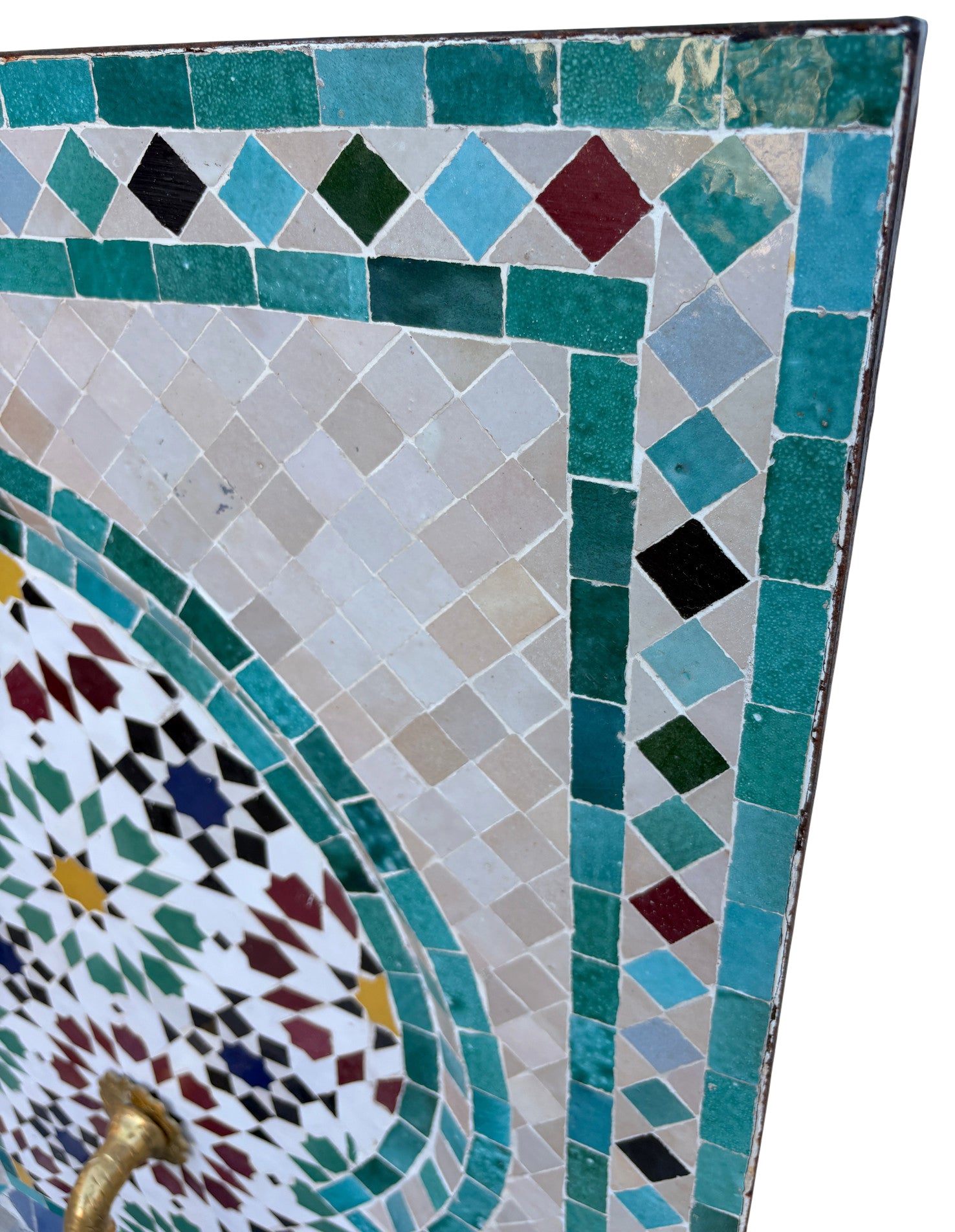 Beige and Multi-Color Zellige Tile Fountain