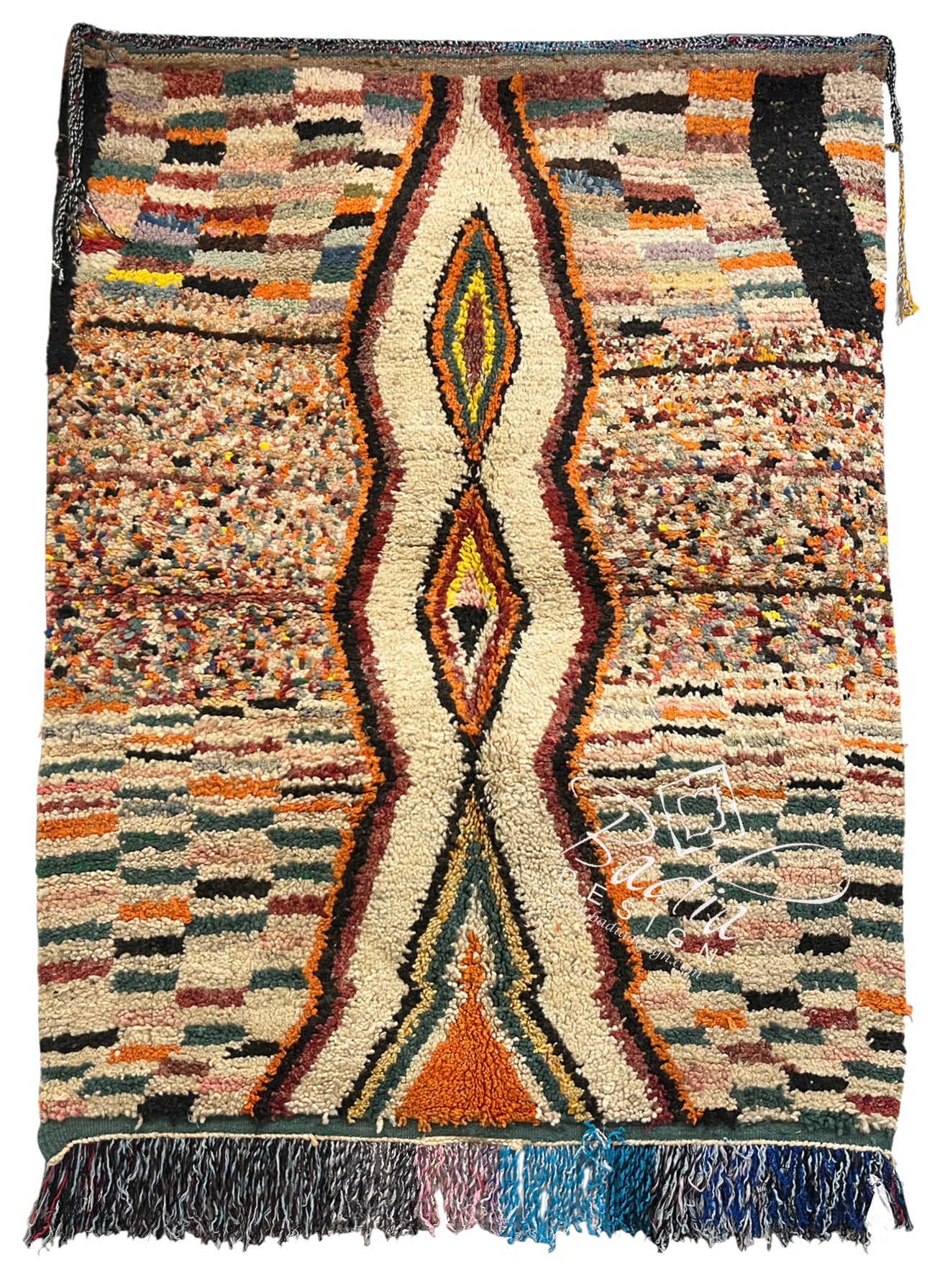 Moroccan Beige Multi-Color Geometric Area Rug