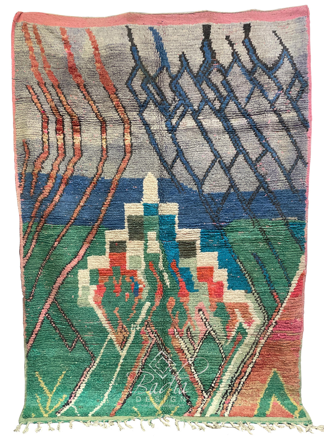 Multi-Color Handwoven Moroccan Berber Rug