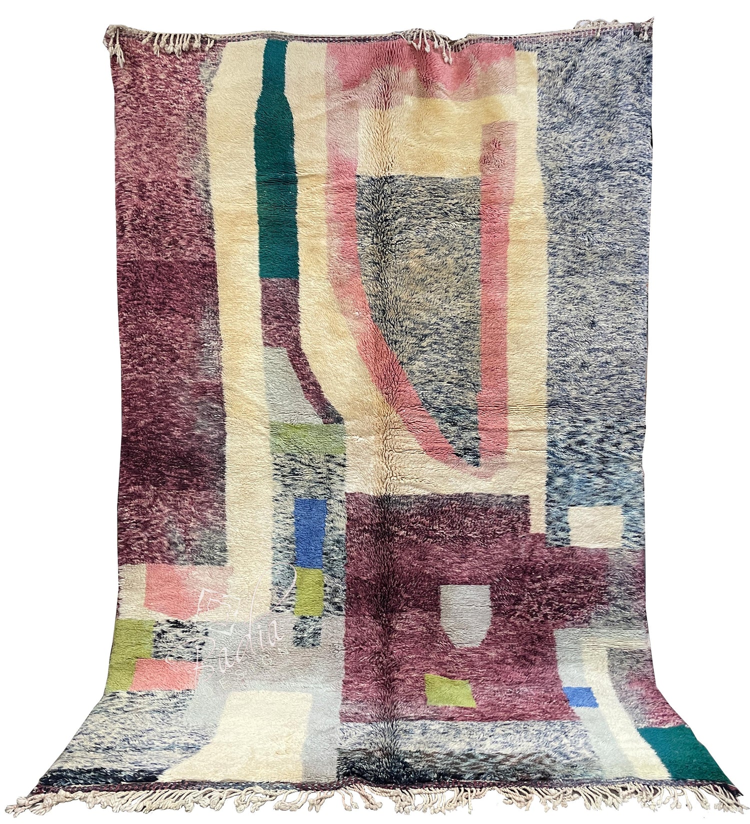 Moroccan Beni Ourain Rug with Geometric Patterns