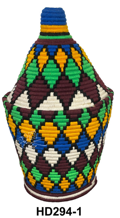 Authentic Colorful Moroccan Handwoven Berber Basket