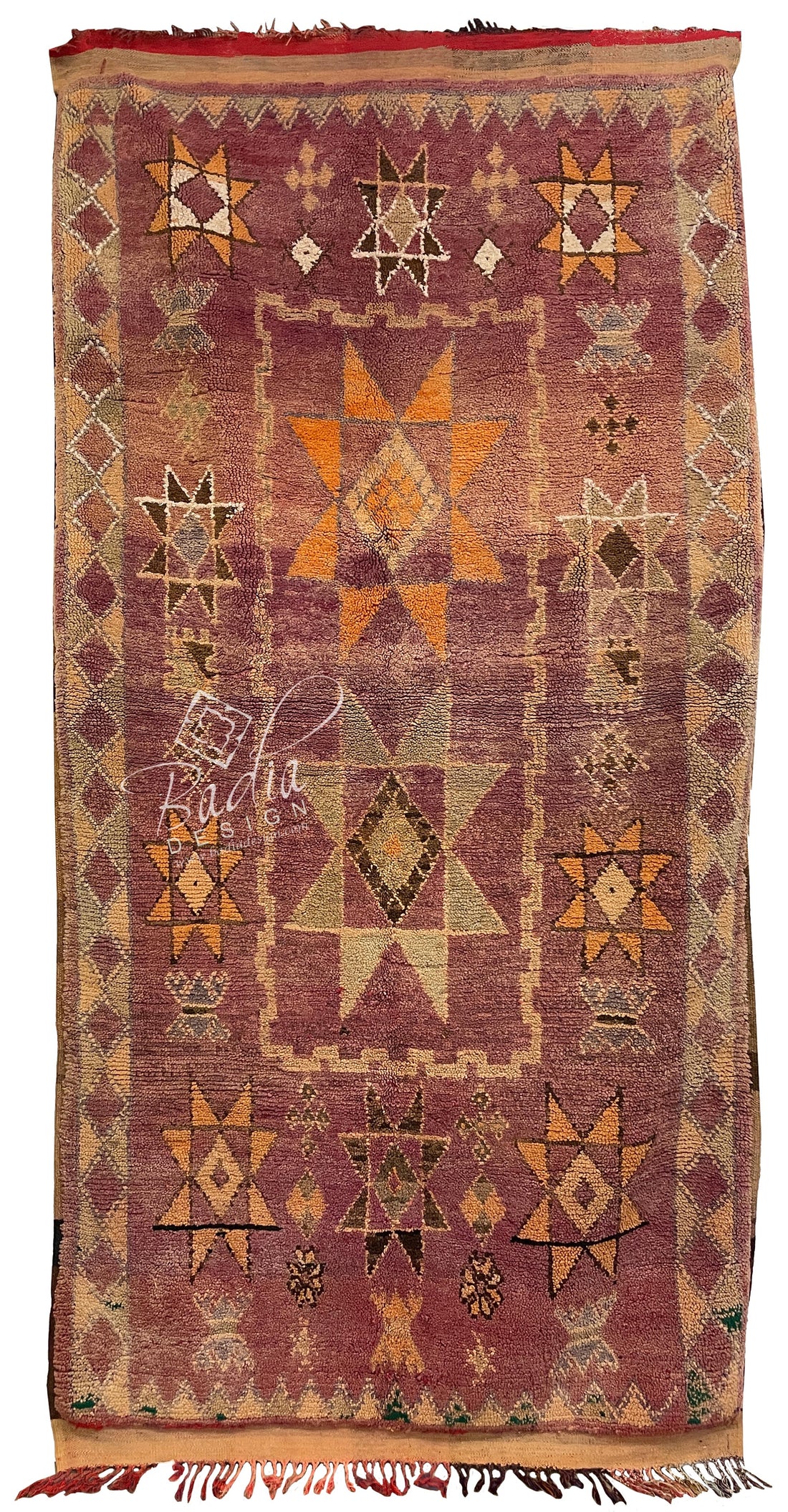 Vintage Red Multi-Color Moroccan Berber Rug