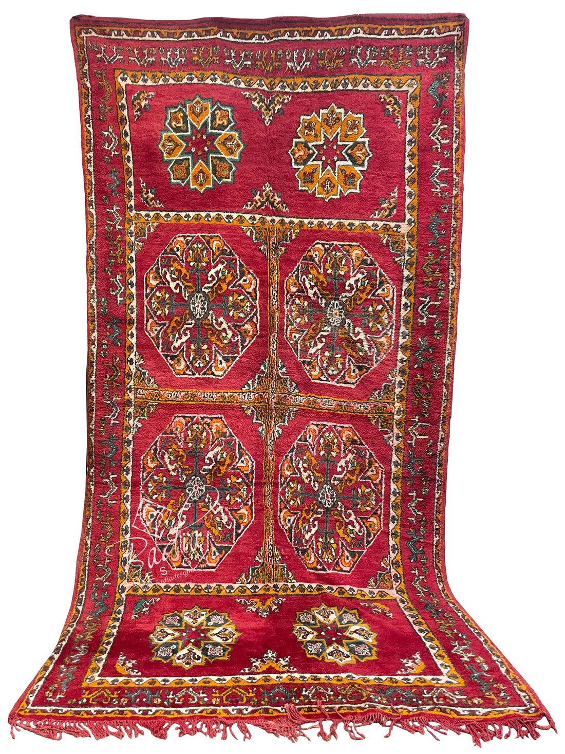 Long Red Moroccan Berber Rug