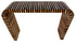 Moroccan Black and Natural Beige Striped Resin and Wood Console Table