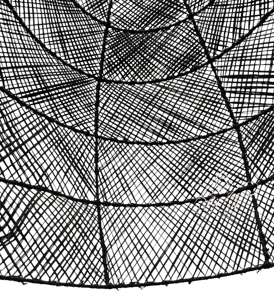 Black Raffia Dome-Shaped Lantern
