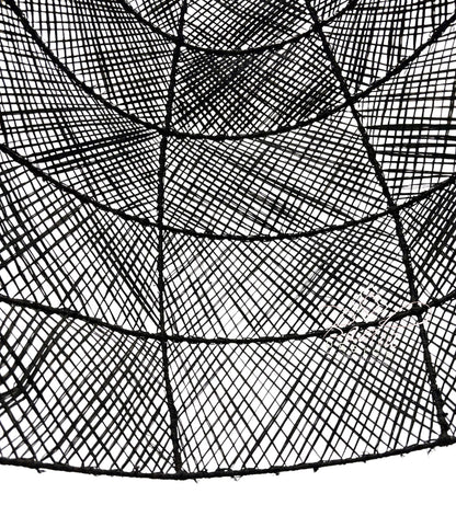Black Raffia Dome-Shaped Lantern