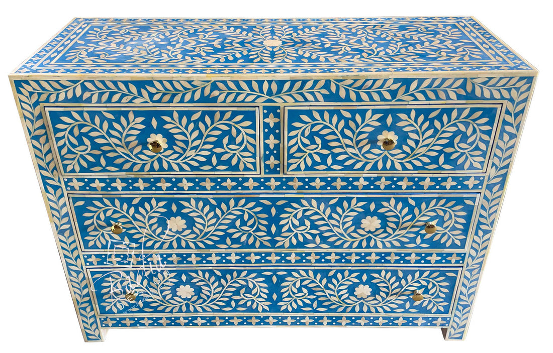Blue and White Camel Bone Dresser