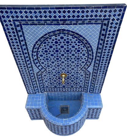 Blue Mosaic Tile Water Fountain