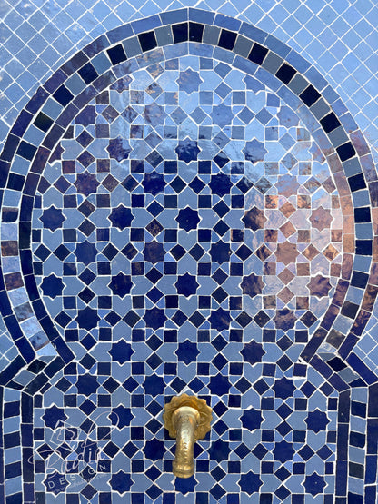 Blue Mosaic Tile Water Fountain