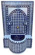 Moroccan Blue and White Zellige Tile Water Fountain