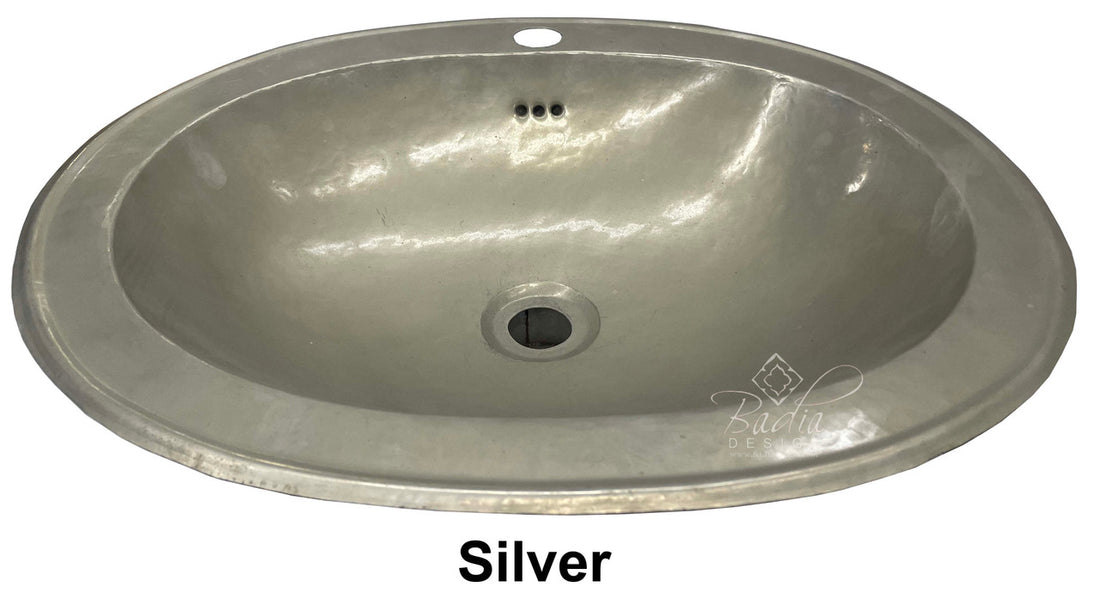 Moroccan Silver oval shaped sink