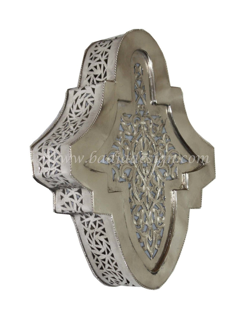 Small Hand Punched Silver Wall Sconce