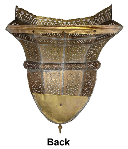 Intricately Designed Brass and Silver Wall Sconce