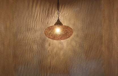 Hand Punched Brass Ceiling Light