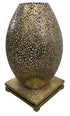 Moroccan Brass Desktop Lantern with Square Base