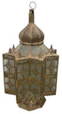 Moroccan Brass Lantern with Frosted Glass