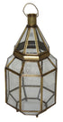 Moroccan Brass Desktop Lantern with Clear Glass