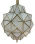 Moroccan Brass Frame White Glass Hanging Lantern