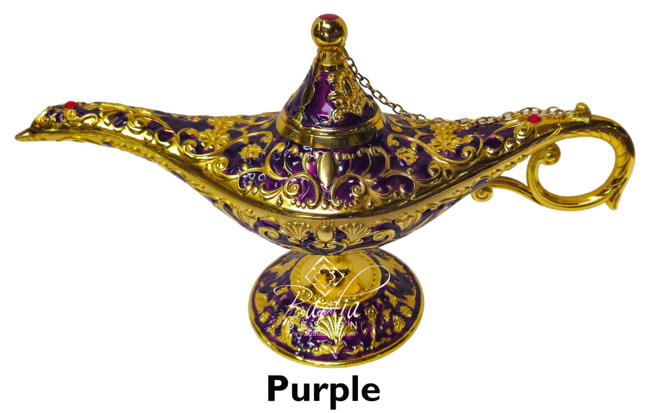 Decorative purple and gold lamp with &