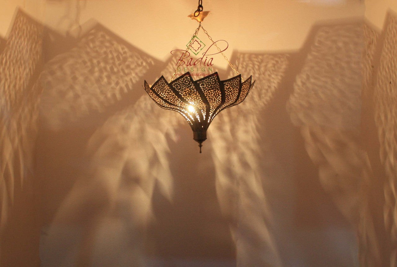 Moroccan Brass Swirl Lamp