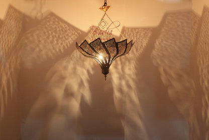 Moroccan Brass Swirl Lamp