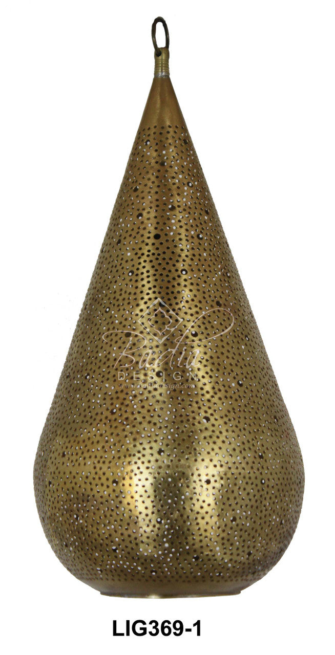 Moroccan Brass Teardrop Shaped Lantern
