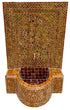 Moroccan Caramel Zellige Tile Wall Fountain with Inner Arched Design