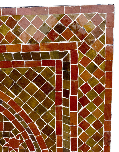Caramel Zellige Tile Wall Fountain with Inner Arched Design