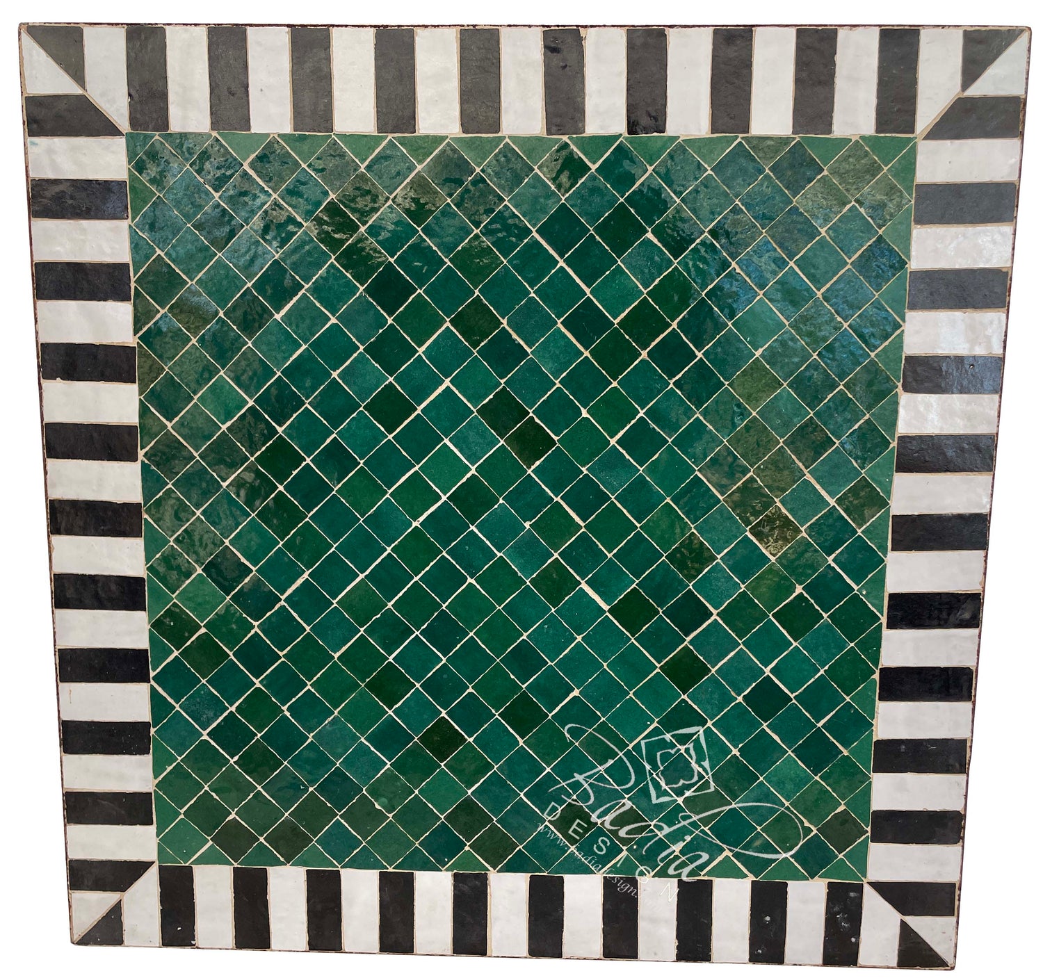 32" Square Moroccan Mosaic Tile Table Top