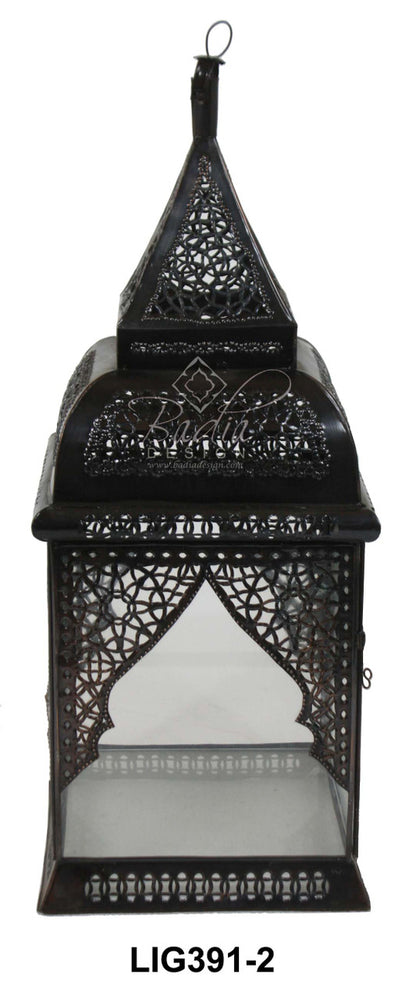 Clear Glass Metal Floor Lanterns