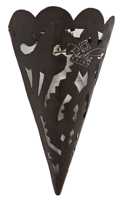 Cone Shaped Rustic Iron Wall Sconce